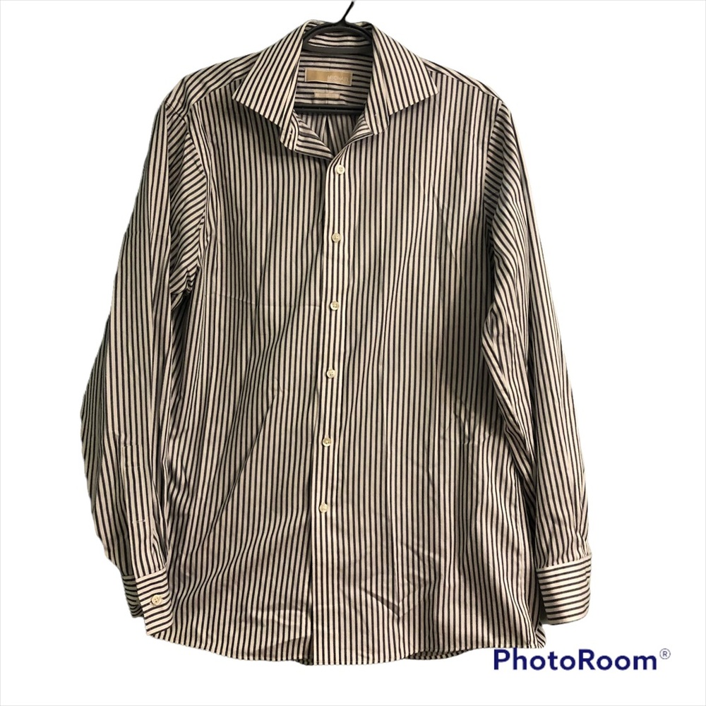 Michael Kors striped non-iron dress shirt 15.5” neck